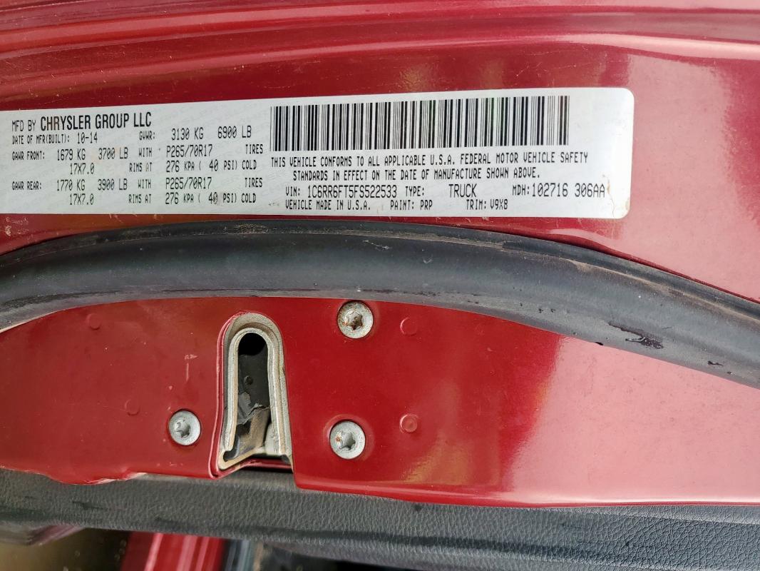 2015 RAM 1500 ST 1C6RR6FT5FS522533