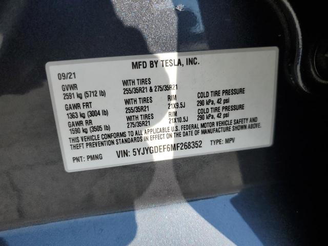 2021 TESLA MODEL Y 5YJYGDEF6MF268352