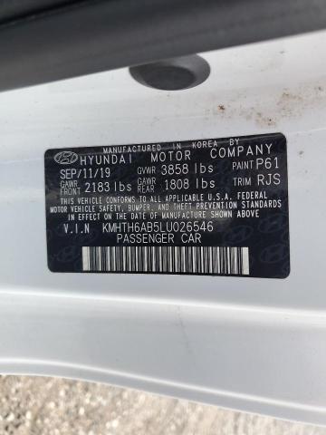 2020 HYUNDAI VELOSTER T KMHTH6AB5LU026546