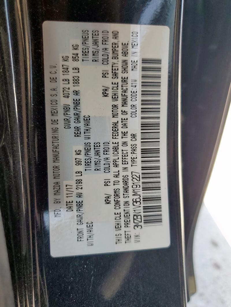 2018 MAZDA 3 TOURING 3MZBN1V36JM191227