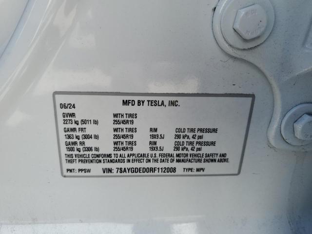 2024 TESLA MODEL Y 7SAYGDED0RF112008