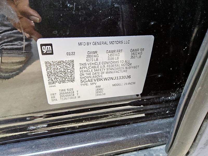 2022 BUICK ENCLAVE PR 5GAEVBKW2NJ133026