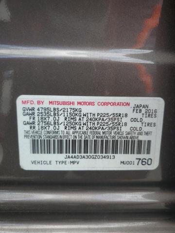 2016 MITSUBISHI OUTLANDER JA4AD3A30GZ034913