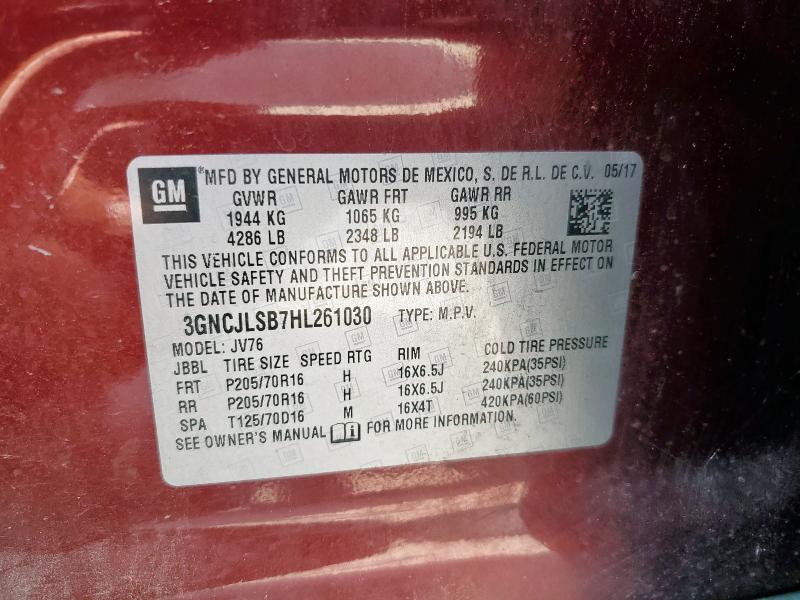 2017 CHEVROLET TRAX 1LT - 3GNCJLSB7HL261030