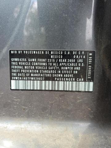 2015 VOLKSWAGEN GOLF TDI 3VW2A7AU7FM020037