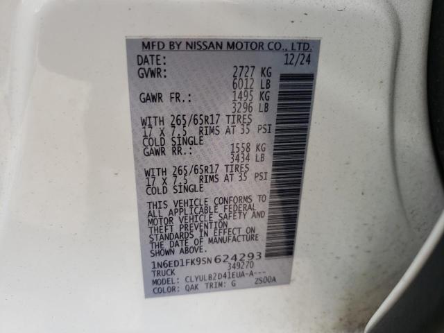 2025 NISSAN FRONTIER SV 1N6ED1FK9SN624293