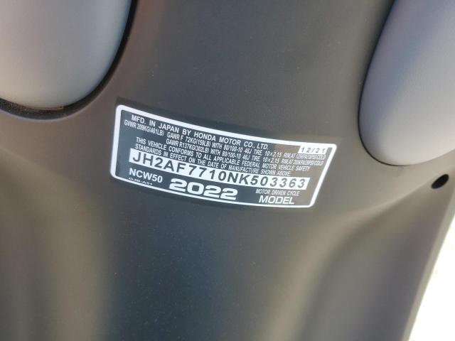 2022 HONDA NCW50 JH2AF7710NK503363