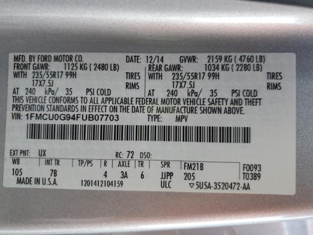 2015 FORD ESCAPE SE #3292820564