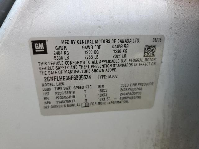 2015 CHEVROLET EQUINOX LT 2GNFLHE39F6399534