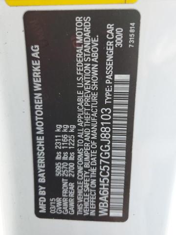 2016 BMW 650 I WBA6H5C57GGJ88103