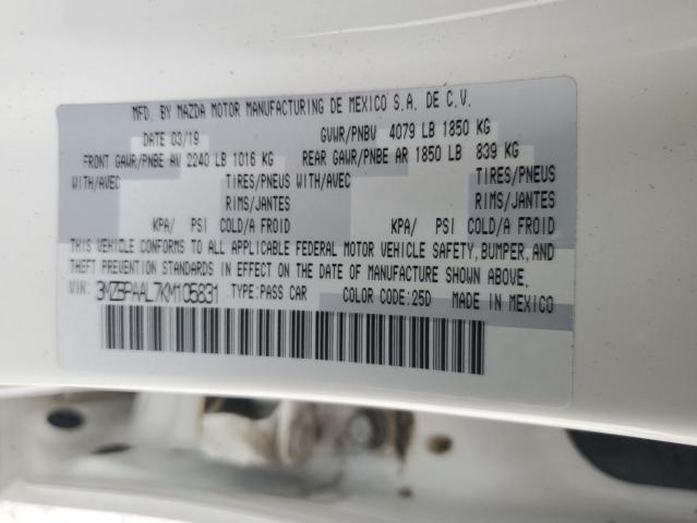 2019 MAZDA 3 SELECT 3MZBPAAL7KM105831