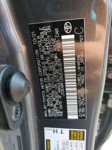 2022 TOYOTA PRIUS NIGH JTDKAMFU0N3161879
