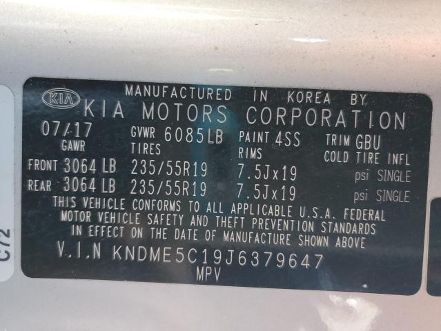 2018 KIA SEDONA SXL KNDME5C19J6379647