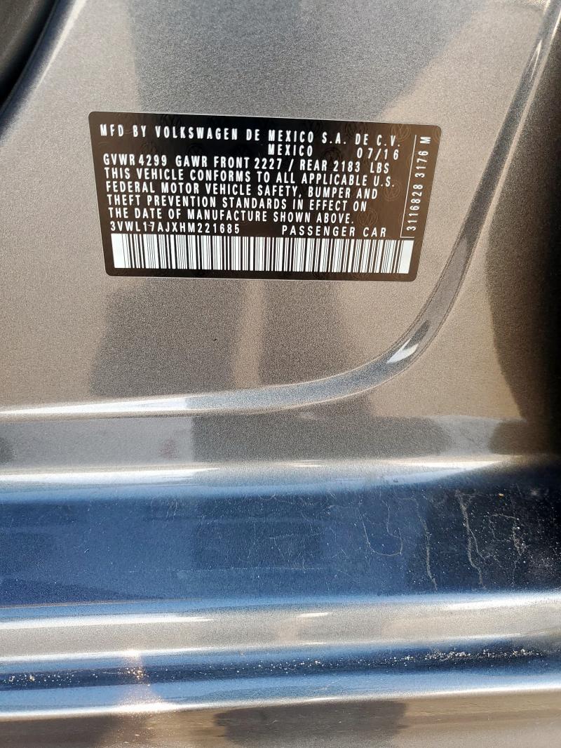 2017 VOLKSWAGEN JETTA SEL 3VWL17AJXHM221685