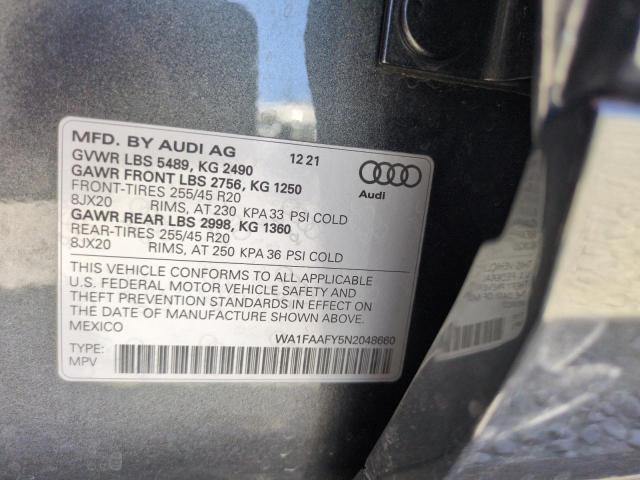 2022 AUDI Q5 PRESTIG WA1FAAFY5N2048660