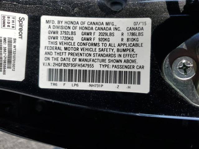 2015 HONDA CIVIC EXL 2HGFB2F95FH547955