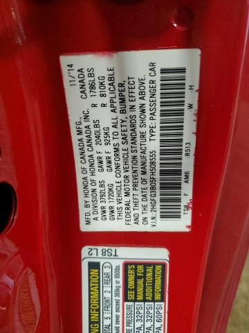 2015 HONDA CIVIC EXL 2HGFG3B05FH508555