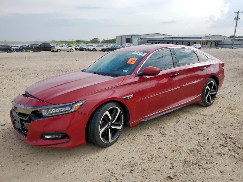 HONDA ACCORD SPORT 2018 red  gas 1HGCV1F35JA168350 photo #1