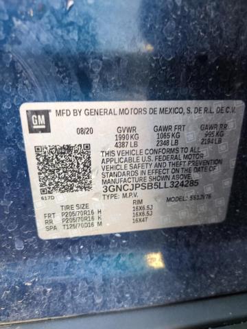 2020 CHEVROLET TRAX 1LT 3GNCJPSB5LL324285