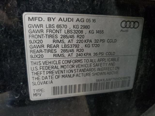 2017 AUDI Q7 PREMIUM WA1LAAF7XHD018976
