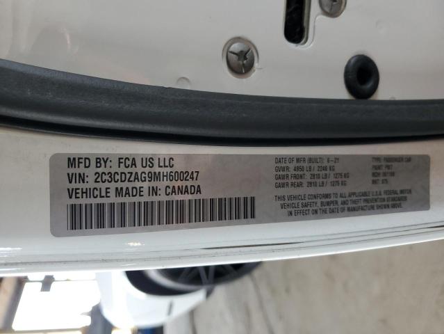 2021 DODGE CHALLENGER 2C3CDZAG9MH600247