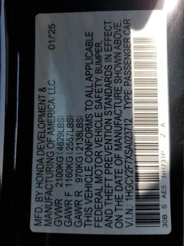 2025 HONDA ACCORD HYBRID SPORT-L 1HGCY2F7XSA023712