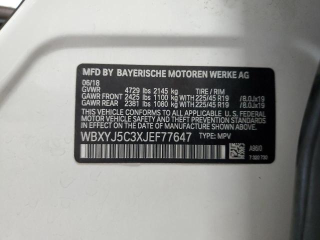 2018 BMW X2 XDRIVE2 WBXYJ5C3XJEF77647