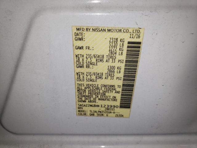 2017 NISSAN MURANO S - 5N1AZ2MG8HN123990