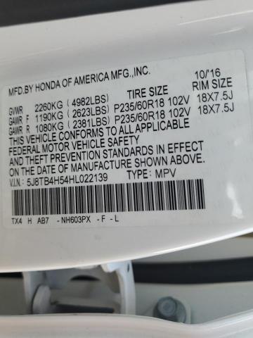 2017 ACURA RDX TECHNO 5J8TB4H54HL022139