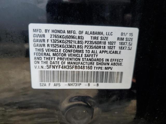 2015 HONDA PILOT SE 5FNYF4H35FB048160
