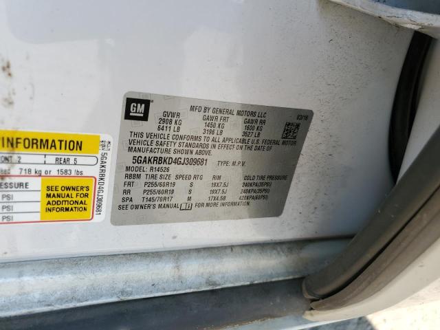 2016 BUICK ENCLAVE 5GAKRBKD4GJ309681
