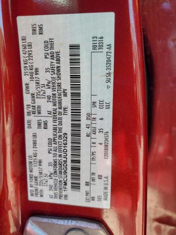 2018 FORD ESCAPE SE - 1FMCU9GD8JUD16329