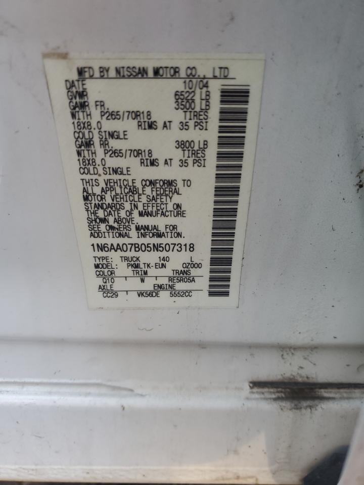 Lot #3215199167 2005 NISSAN TITAN XE