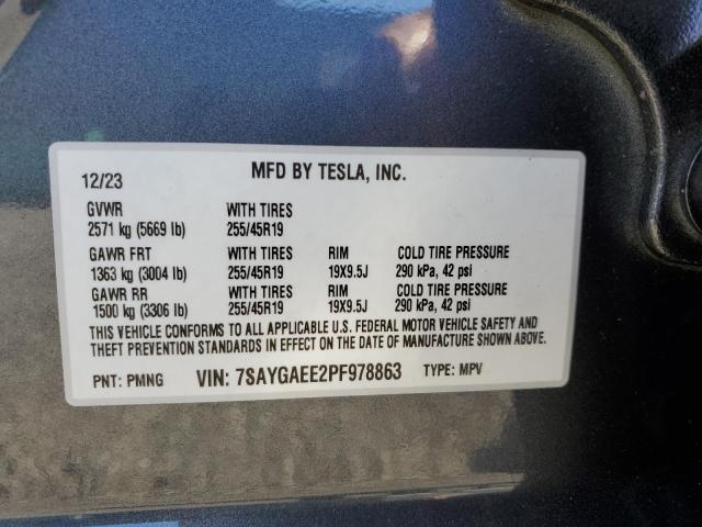 2023 TESLA MODEL Y 7SAYGAEE2PF978863