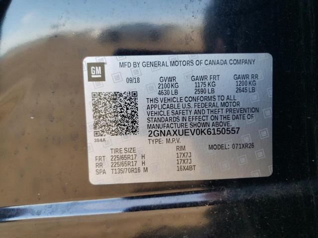 2019 CHEVROLET EQUINOX LT - 2GNAXUEV0K6150557