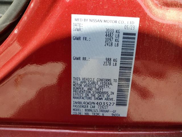 2023 NISSAN ALTIMA SR 1N4BL4CW1PN403527