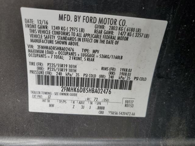 2017 FORD FLEX LIMITED 2FMHK6D85HBA02476
