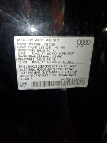 2015 AUDI Q7 PRESTIGE WA1DGAFE6FD032551
