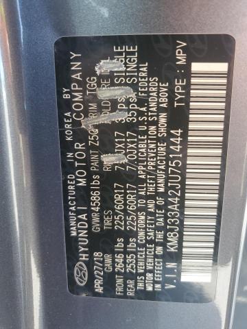 2018 HYUNDAI TUCSON SEL - KM8J33A42JU751444