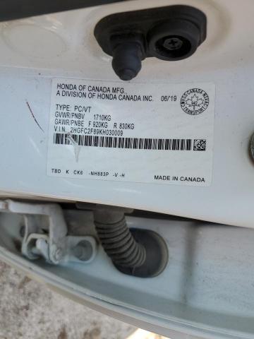 2019 HONDA CIVIC SPOR 2HGFC2F89KH030009