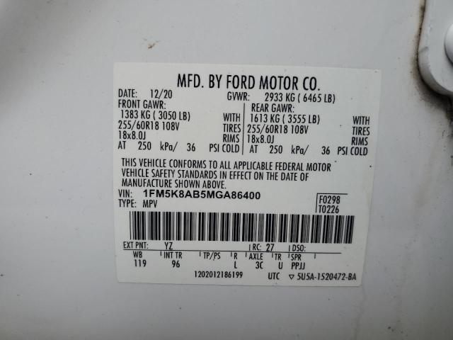 2021 FORD EXPLORER P 1FM5K8AB5MGA86400