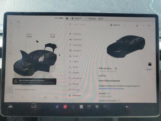 2025 TESLA MODEL 3 5YJ3E1EA5SF925626