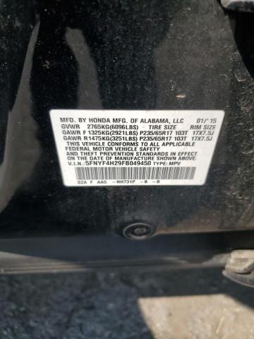 2015 HONDA PILOT LX 5FNYF4H29FB049450