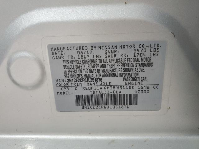 2018 NISSAN VERSA NOTE 3N1CE2CP6JL351876