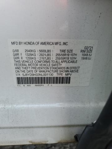 2022 ACURA MDX 5J8YD9H33NL001130