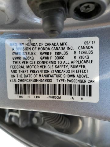 2017 HONDA CIVIC LX 2HGFC2F58HH548983