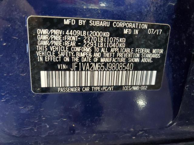 2018 SUBARU WRX STI JF1VA2M65J9808540