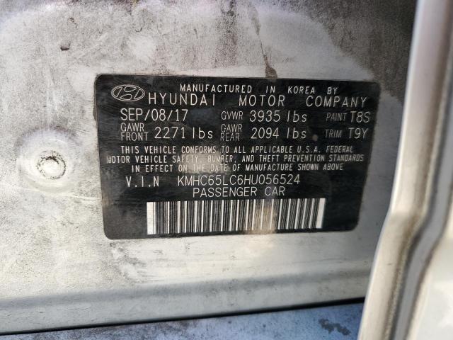 2017 HYUNDAI IONIQ BLUE KMHC65LC6HU056524