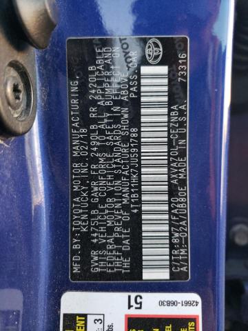 2018 TOYOTA CAMRY L 4T1B11HK7JU591788