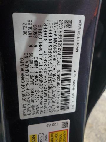 2022 HONDA CIVIC EX 2HGFE1F70NH325676